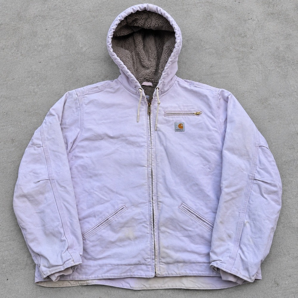 Carhartt WJ141 532 Sandstone Sierra Sherpa Lined Jacket Light Pink Women XXL